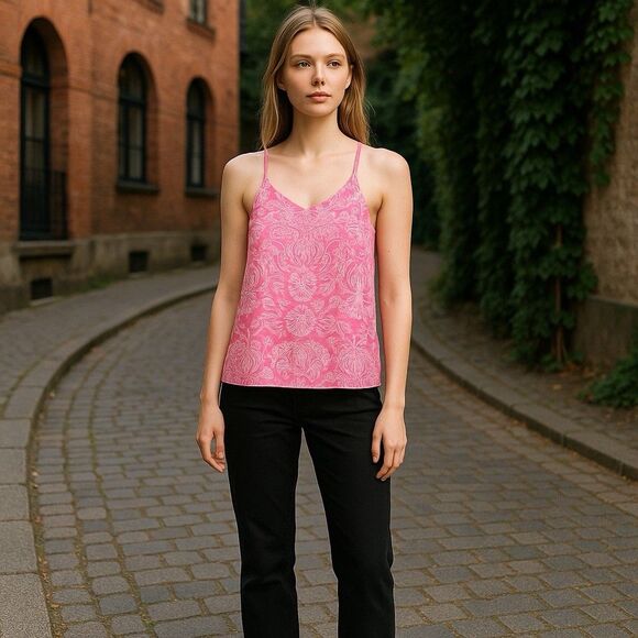 Lilly Pulitzer Lileeze Dusk Cami Reversible Tank Top‎ Barbie Pink Size XS - Picture 1 of 12